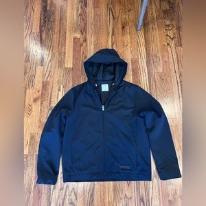 Sandro Paris Men’s Tech Jacket Zip Hooded Adjustable Navy Size XL